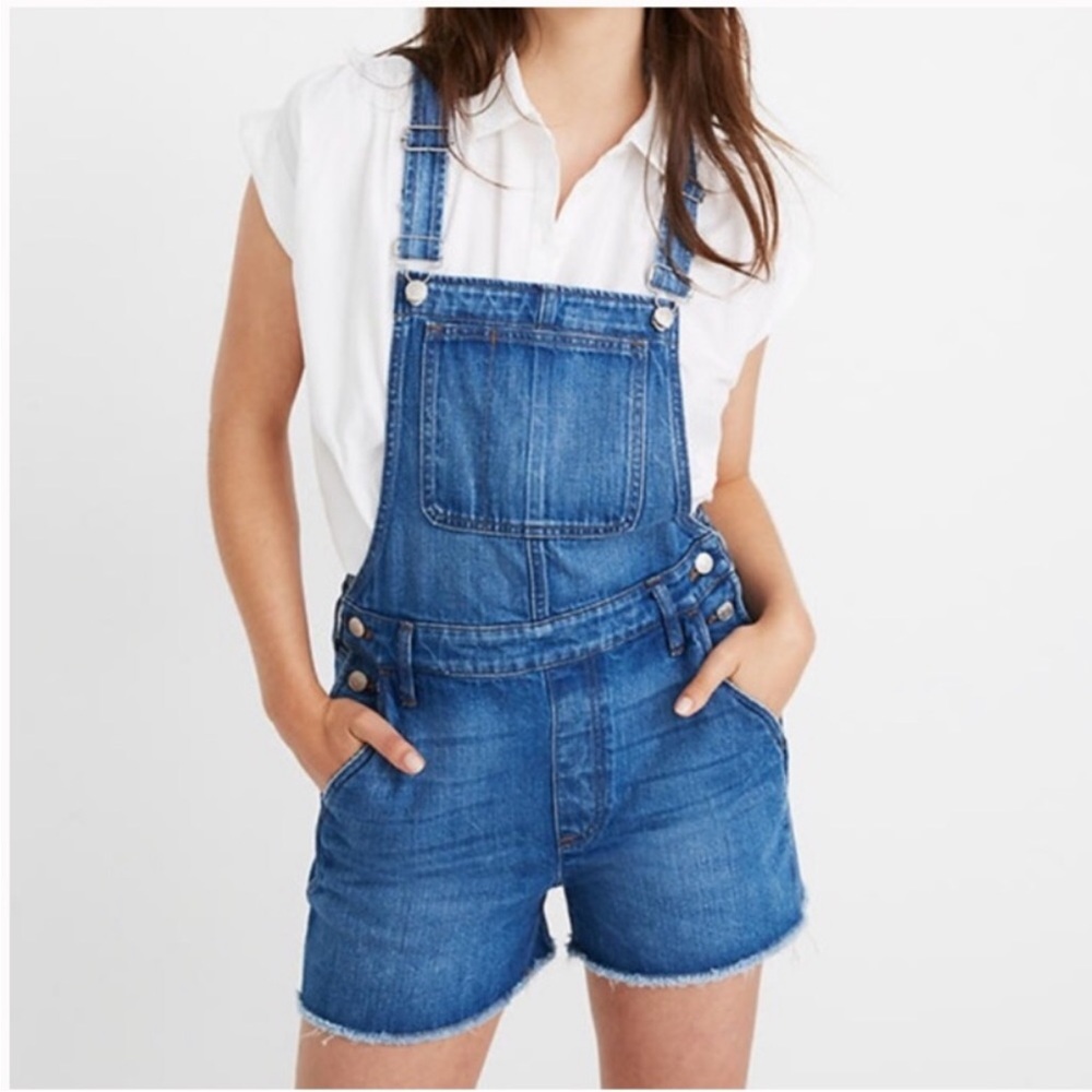 Madewell Overalls Shortalls Shorts Romper Denim S